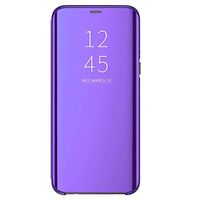 Case Compatible with Samsung Galaxy S11 case Ultra Slim Translucent View Vertical Flip Standing Kickstand Mirror Flexible Hard Plastic Protective Cover Bumper case for Samsung Galaxy S11 (Purple)
