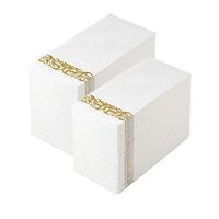 Disposable Guest Napkins,Cocktail Hand Towels Perfect for Decorative Bathroom,Dinners,Weddings,Events (100 Gold Pack)