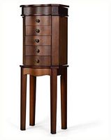 Armoire & Wardrobe, Armoire Storage Jewelry Cabinet with 5 Drawers & Mirror
