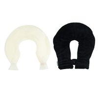 Fityle U Shaped Neck Hot Water Bottle Bag Cover Set - Black