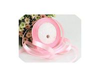 22M Long Pink Silk Satin Ribbon 10mm Wide Party Home Wedding Decoration Gift Wrapping Christmas Year DIY Material Supplies,Pink,10mm