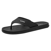 Yomiafy Men's Flip Flops Indoor Non-Slip Comfortable Thongs Beach Casual Lightweight Slippers(Black,US:8.5)