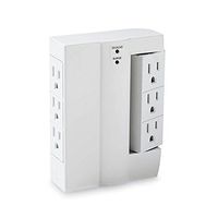 6 OUTLET SWIVEL SIDE SOCKET SURGE PROTECTOR WALL TAP FOR HOME & OFFICE ETL Listed - Space Saver