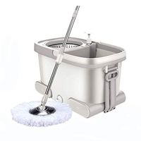 HXF- Rotating mop Hand free mop Household mopping artifact Wet and dry mop Automatic drying mop Mop bucket Lightweight (Color : C)