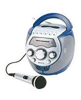 Portable Karaoke System w/AM/FM Radio & Cassette - Blue
