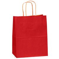 Flexicore Packaging Red Kraft Paper Bags Size: 8 Inch X 4.75 Inch x 10.25 Inch | Count: 25 Bags | Color: Red