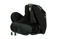 Ibboo Memory Foam Travel Pillow Sleep Kit (4-Piece Set) Lumbar Cushion, Sleeping Mask, Foam Ear Plugs | Airplane, Car Traveling | Ergonomic, Portable Comfort (Black)