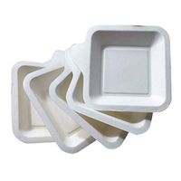 EORTA 50 Pieces Disposable Dessert Plate Square Paper Plates Wedding Party Food Holder for Cake, Salad, White, Small