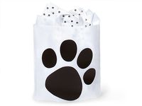 Pack Of 250, Mezzo Size 16 x 15 x 6" Paw Print Studio Bags Frosted Shopping Bags Made From 2.25 Mil Hd Plastic Made In Usa