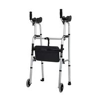 LBYMYB Adjustable Walker for People with Disabilities Using The Elderly Standard Walker Folding Wheelchair Handrail 2 Wheels + Seat + Bag Wheelchair