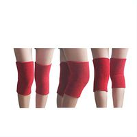 1Pair Elastic Knee Protector Pads Fitness Leg Sleeve Support Brace Guard Kneepad,Red
