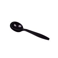 Karat U3022B 5.6" PS Heavy-Weight Disposable Soup Spoon, Black (Pack of 1000)