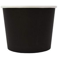 [50 Count] Black Paper Ice Cream Cups - 12 oz Eco-Friendly Dessert Containers - Perfect For Your Yummy Foods! Many Colors & Sizes - Frozen Dessert Supplies
