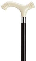 Carved Derby Cane Black Maple Shaft, Ivory Handle  -Affordable Gift! Item #HAR-9120338