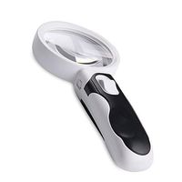 YN Handheld magnifying glass with Light HD Maintenance for The Elderly Reading Antique Jewelry Identification Magnifying glass 10 Times
