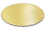 4pack Elegant 10inch Round Gold Foil Scalloped Decorative Cake Pads