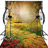 Kooer 5X7ft Vinyl Fabric Photography Backdrops Outdoor Colours of Flowers Castle Rock Crawling