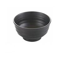 donfohy Matte black four areas bowls, rice porridge, soup, impact washable, home artificial porcelain tableware soup bowl, soup, rice,