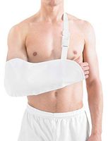 Neo G Cotton Arm Sling – Support for Injury Recovery, Pre/Post-Surgery Aid, Breathable & Lightweight Fabric, Elevate Arm, Arm & Shoulder Immobilization – Class 1 Medical Device – White - Medium