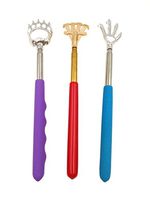 (3-Pack) Qaoquda Portable Extendable Telescopic Bear Claws, Eagle Claw,Rake Metal Back Scratchers/Hand Massager/backslap with Rubber Handles (Red Purple and Blue)