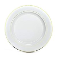 " OCCASIONS" 40 pcs Chargers pack Wedding Party 12'' Disposable Plastic Charger Plates/Chargers (White White & Gold Rim)