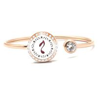 Ibeauti Essential Oil Diffuser Bracelet Aromatherapy Locket Bangle Bracelets Stainless Steel with 8pcs Washable Refill Pads Jewelry Gift for Women Mom Girlfriend Wife Sisters (Rose Gold Music)