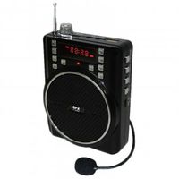 QFX CS-84 Portable PA System w/ USB/Micro-SD, FM Radio, Recording (BLACK)