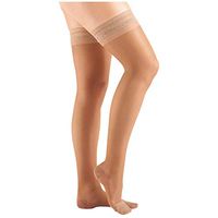Women's Moderate Support Compression Thigh High Stockings - Taupe - Medium