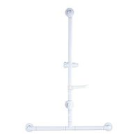 Shower handrail, T Type Safety Fluorescent Ring Non-Slip Wall-Mounted Lifter Soap Stack Shower Fixed Base Yellow White Balance Assist (Color : White)