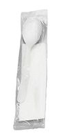 BioGreenChoice Compostable Spoon w/Napkin 6in | Plastic Wrapped Spoons | Compostable Spoon w/Napkin for Wedding, Catering & Parties | Pack of 1000 (Spoon Size - 6 inches, Napkin Size - 6 x 9 inches)