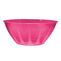 Party Essentials N160124 Heavy Duty Brights Plastic Large Bowl, 160-Ounce Capacity, Neon Pink (Case of 12)