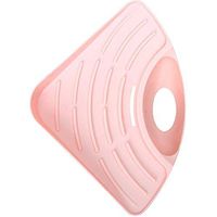 Lzttyee Kitchen Triangle Sink Corner Caddy Sponge Holder Draining Rack Scratcher Holder with Suction Cup for Sponges Soap Scrubbers Cleaning Brush (Pink)