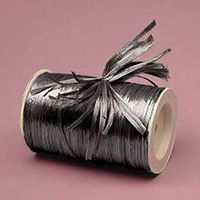 Krafty Klassics 1 Roll of Colored Pearlized Raffia Ribbon (1/4" x 100 Yds) (Pewter)