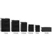 Smell Proof Barrier Bags - Zipper w/Heat Seal - 100 Bags (Matte Black & Clear, 1/8 Ounce)