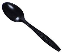 Daxwell Plastic Teaspoons, Heavy Weight Polystyrene (PS), Wrapped, Black, 6 1/8", A10000945 (Case of 1,000)