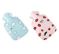 Set of 2 Lovely Mini Hot Water Bottle/Hand Warmer, Light and Handy, 100 ML-A