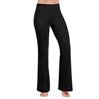 Meikosks Women's High Waisted Yoga Pants Solid Colors Trousers Tummy Control Workout Leggings Black