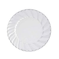 BalsaCircle 36 pcs 6-Inch Clear Plastic Round Plates - Disposable Wedding Party Catering Tableware