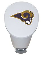 The Furniture Cove New 2.6 Gallon White Plastic Step Trash Can Waste Basket Featuring the Choice of Your Favorite Football Team Logo - FREE Trash Liner Included (Rams)