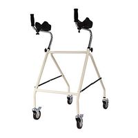 Walkers Walking Frame Walking Frames Four-Wheel Portable Folding Elderly Anti-Skid Disabled AdjustableCarbon Steel (Color : Beige, Size : 845499~130cm)