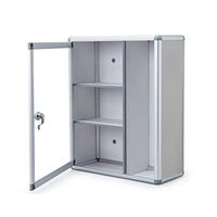 Wall Mount Storage Container Medical Cabinet First Aid Locking Door,Emergency Medicine Box Made of Aluminium Alloy，Glass and MDF