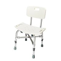 Byya Heavy Duty Shower Bath Chair with Removable Backrest,Upgraded Aluminum Alloy Non-Slip Foot Adjustable Height Bathtub Shower Chair for Elderly, Senior, Handicap, Disabled,Hold up to 450lbs