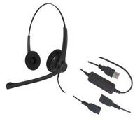 Smith Corona VoiceLync Binaural USB Headset with GN Netcom/Jabra QD, Detachable Bottom USB Cord