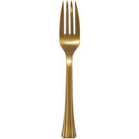 Lillian 48-Pack Plastic Forks Cutlery Bag, Gold