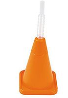 Fun Express 8 Construction Party Cone Plastic Reusable Cups with Straws - Party Cups