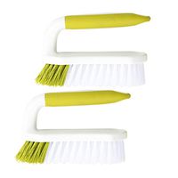 Qunlions life Scrub Brush Comfort Grip & Flexible Stiff Bristles Heavy Duty for Bathroom Shower Sink Carpet Floor - Pack of 2