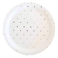 Illume Partyware Celebrate Happiness Silver Dot Large Plate - Pack of 10