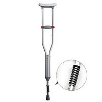 ZBYL Lightweight Aluminum Alloy Underarm Crutches, Detachable Ergonomic Design Super Shock Absorption Effect Disabled Walker 1 Pcs, Suitable for People Who are 145-190Cm in Height