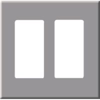 PCS Screwless Wall Cover Plates, 2-Gang, Gray (WCP-2-G)