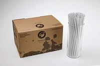 Footprint Paper Straws - Giant 10" (500ct) Unwrapped - Biodegradable, Premium Eco-Friendly Paper Straws in Bulk for Restaurants, Juices, Smoothies, White (FPS-08-254-U-IPK)